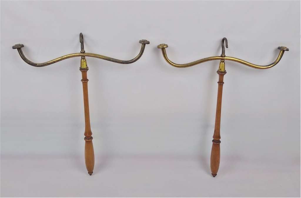 Pair of Edwardian Barristers wig & gown hangers