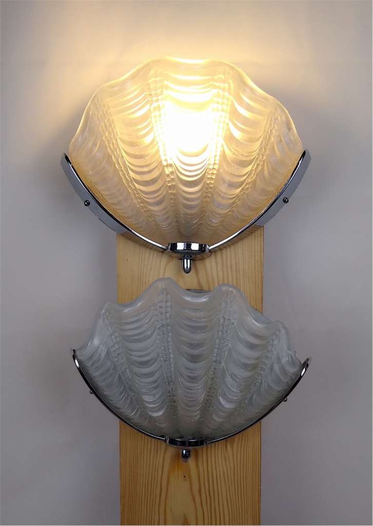 Pair of Art Deco shell wall lights