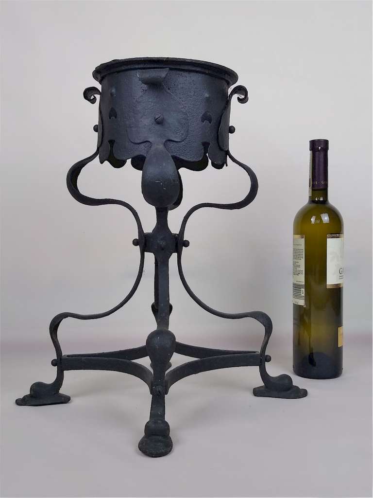 Arts and crafts wrought iron plantstand