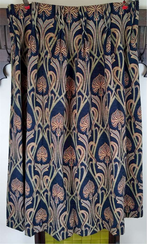 Pair of Art Nouveau curtains , unused