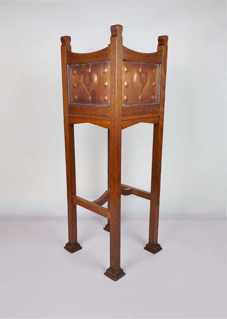 Shapland & Petter plantstand in oak with copper panels
