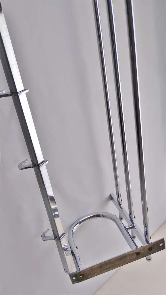  Art Deco Pullman style hat and coat rack in chrome