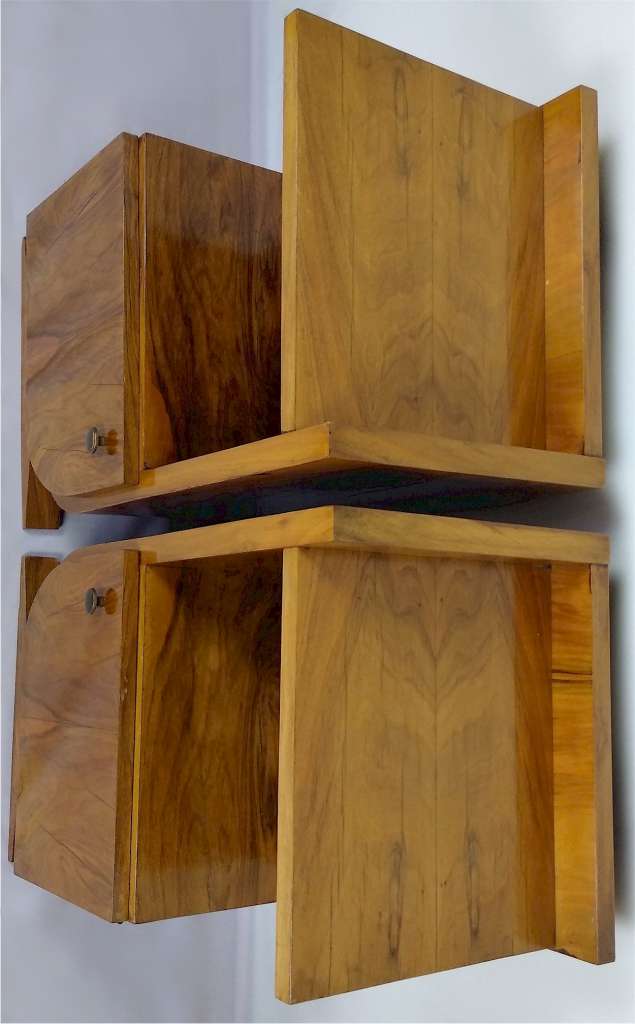 Pair : French art deco bedside cabinets