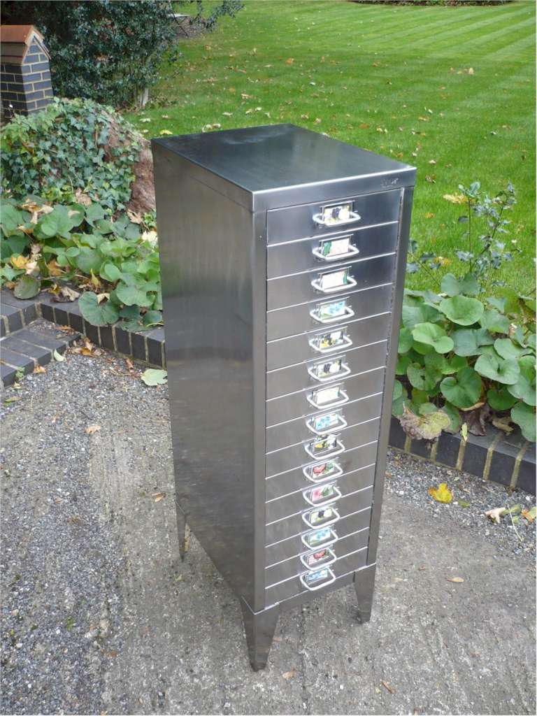  Polished steel filing cabinet by STOR