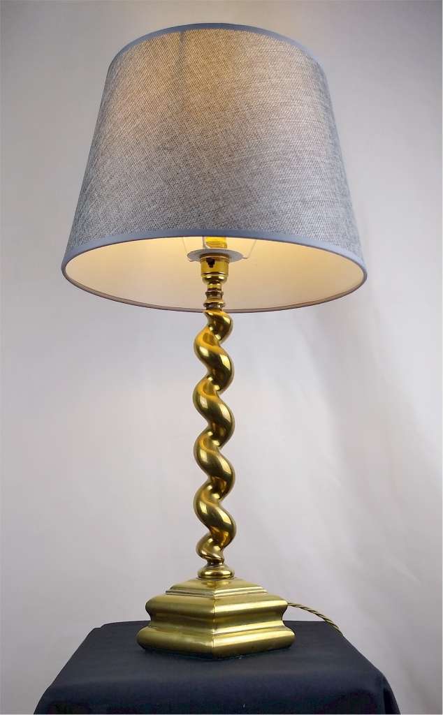 Faraday & Son brass barleytwist table lamp