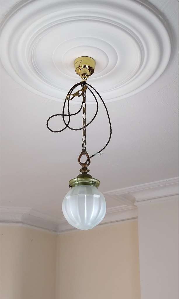Pr of 1920's art deco ceiling lights