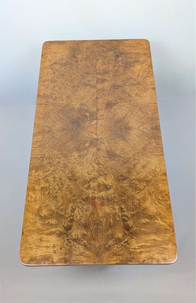 Art Deco U base walnut coffee table