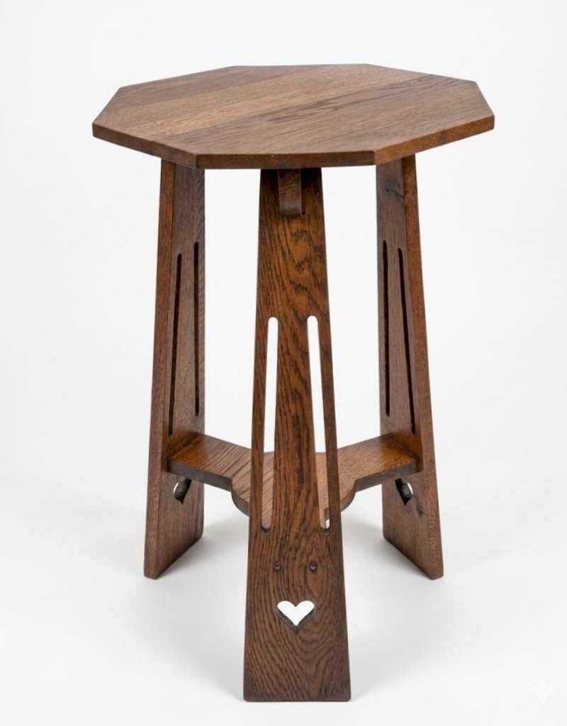 Classic arts and crafts side table in oak