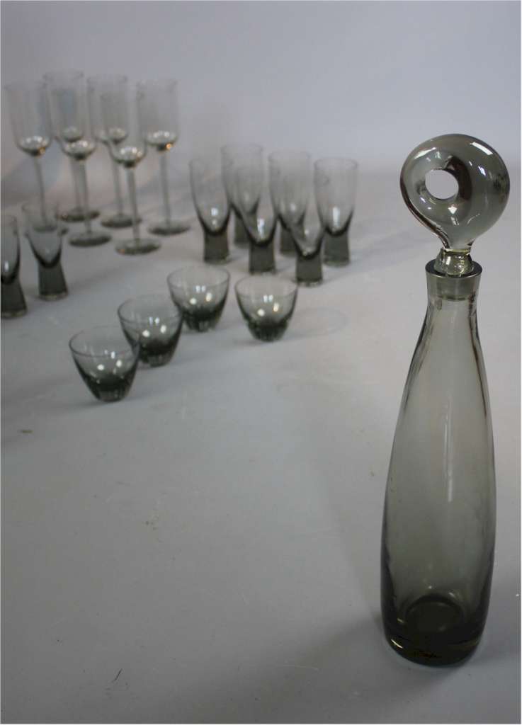 Collection of Holmegaard by Per Lutken  Aristokrat Glasses and decanters