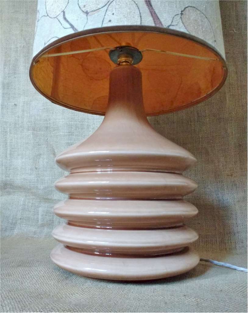 Tall Mid Century table/floor lamp , ceramic base . Latest Stock Art Furniture