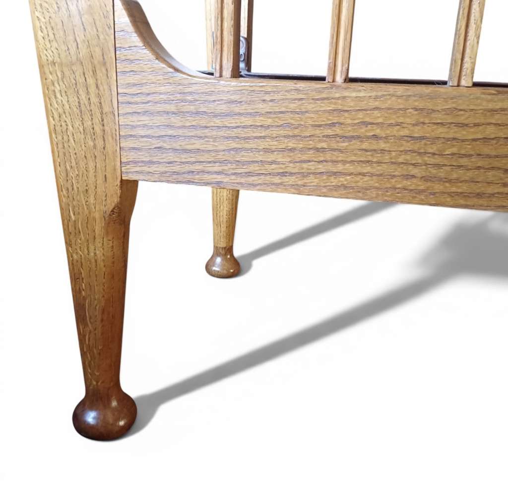 Mid Century King Size bed frame in Oak