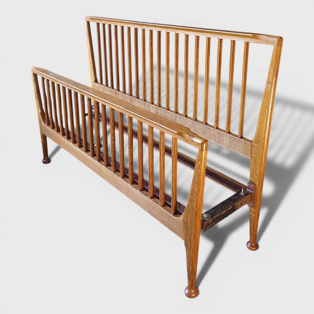 Mid Century King Size bed frame in Oak