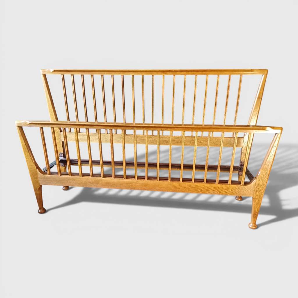 Mid Century King Size bed frame in Oak