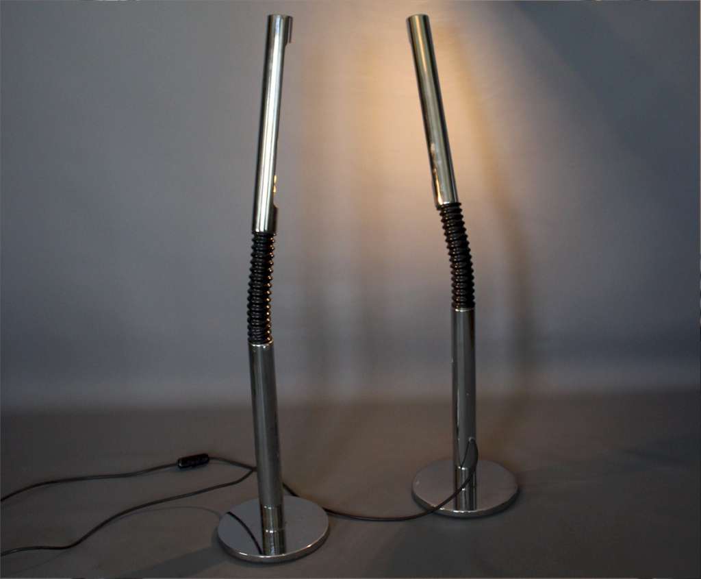 Pair of chrome 70's bendy lamps