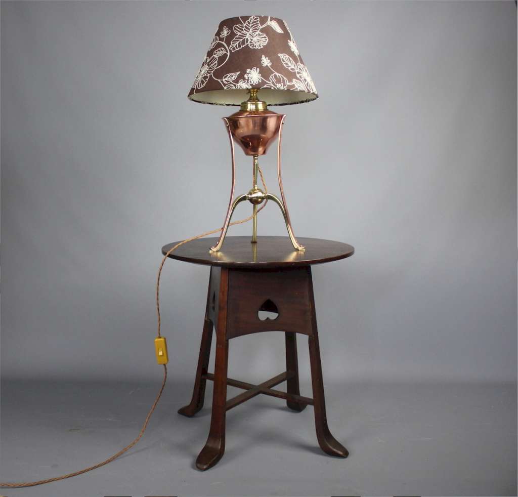 W.A.S Benson converted oil table lamp