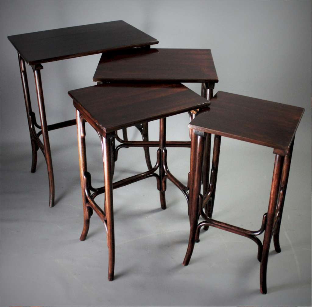 Bentwood nest of four tables c1900 by Thonet