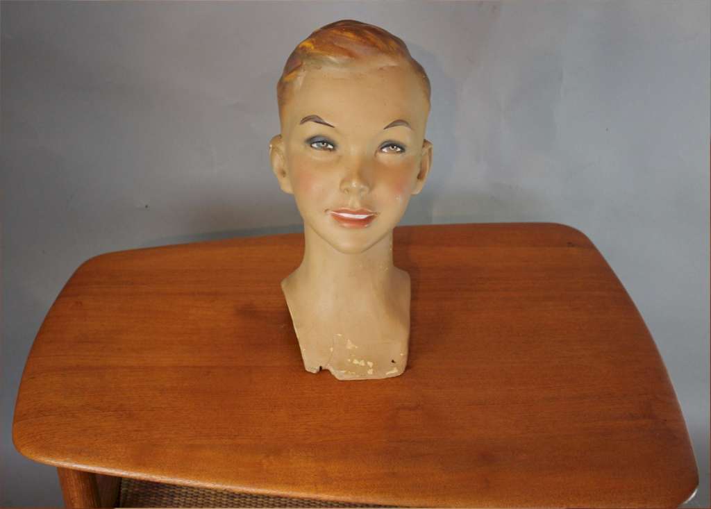 Vintage shop mannequins young boy's head