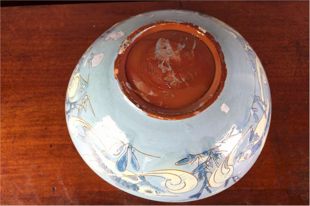  C H Brannam Barum Barnstaple Studio Arts & Crafts Pottery Large Fish Bowl 1893