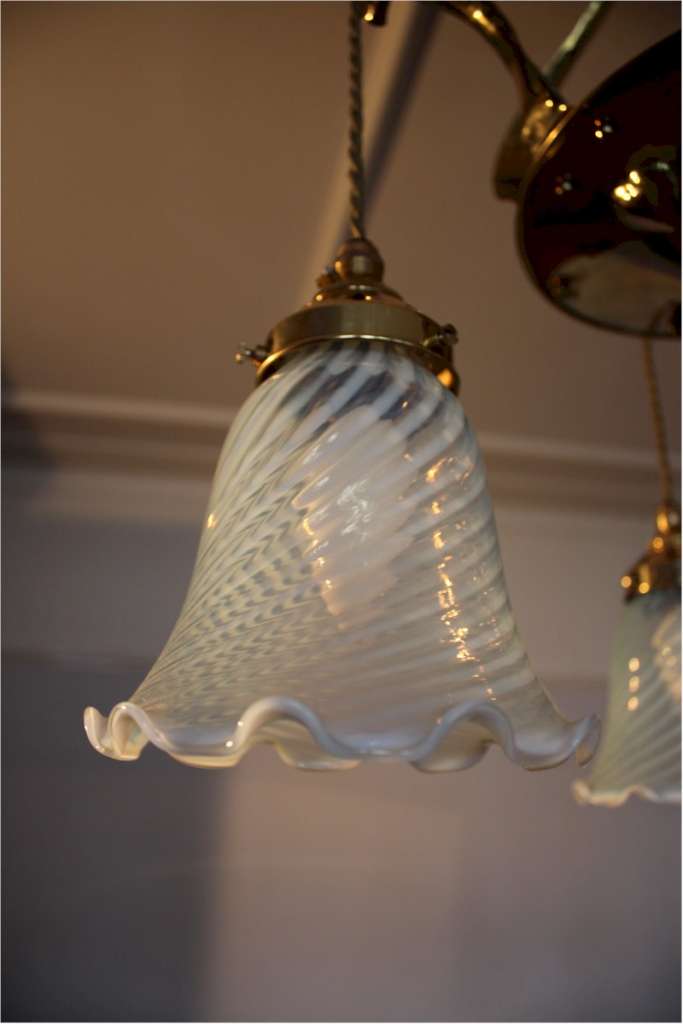 Brass Nouveau heart ceiling lamp