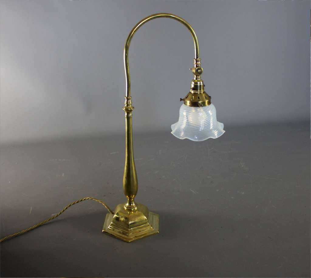 Brass Edwardian table lamp