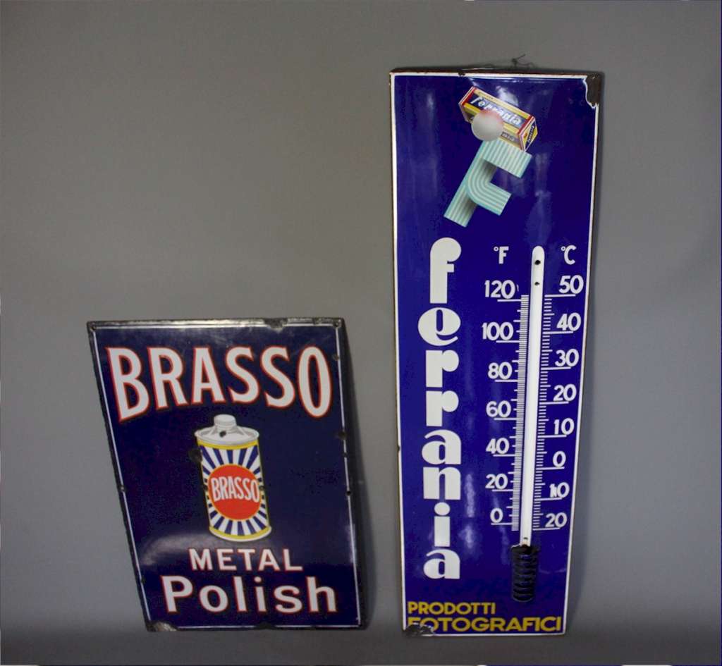Enamel Advertising Sign Brasso Metal Polish