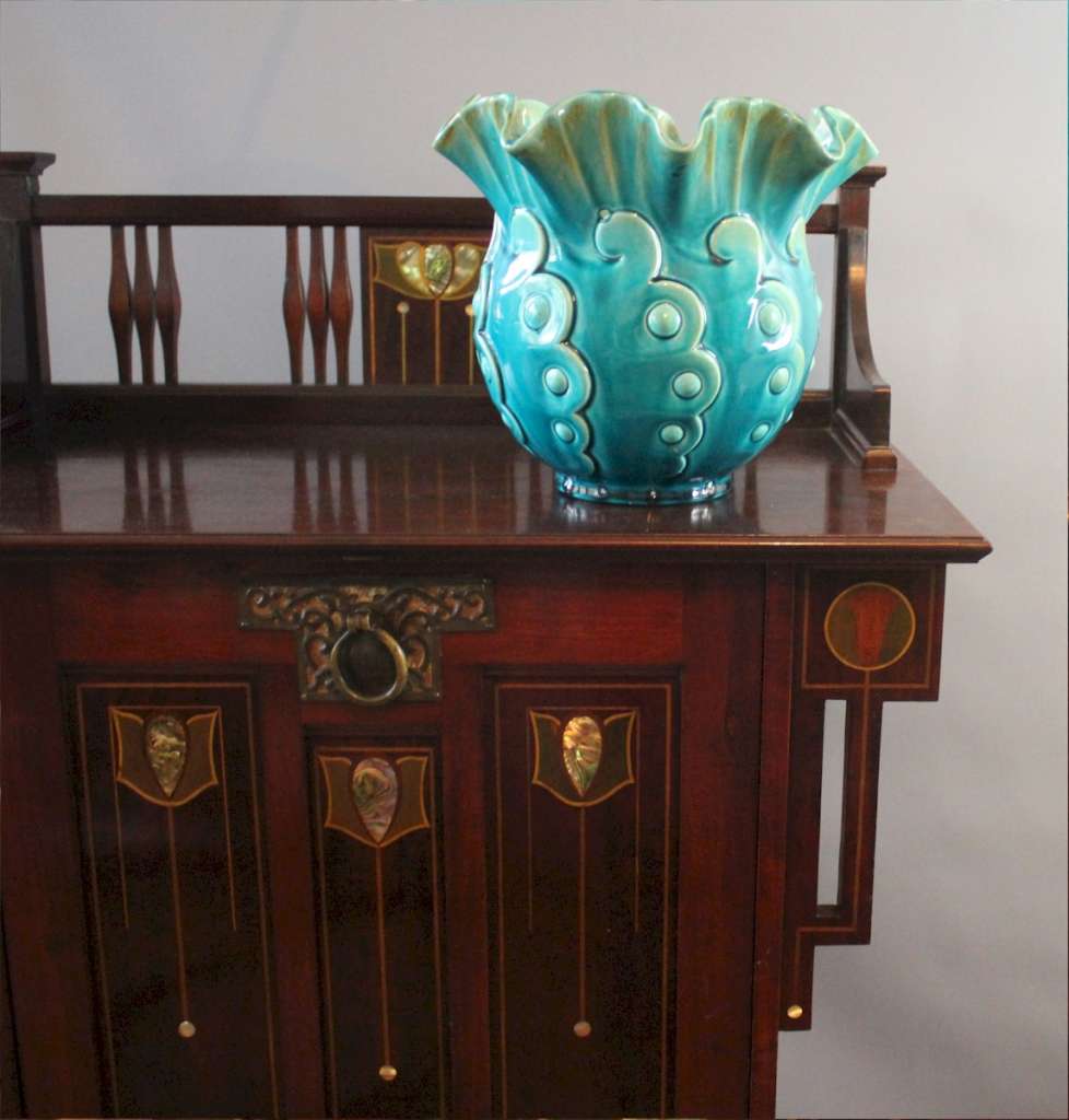 Aesthetic vase by Bretby turquoise colour