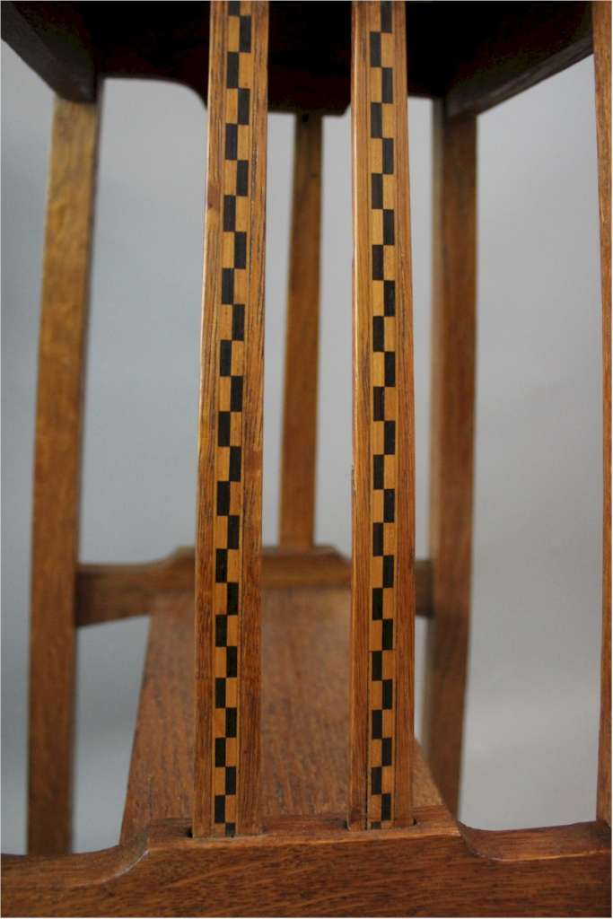 Arts and Crafts occasional table chequered inlay.