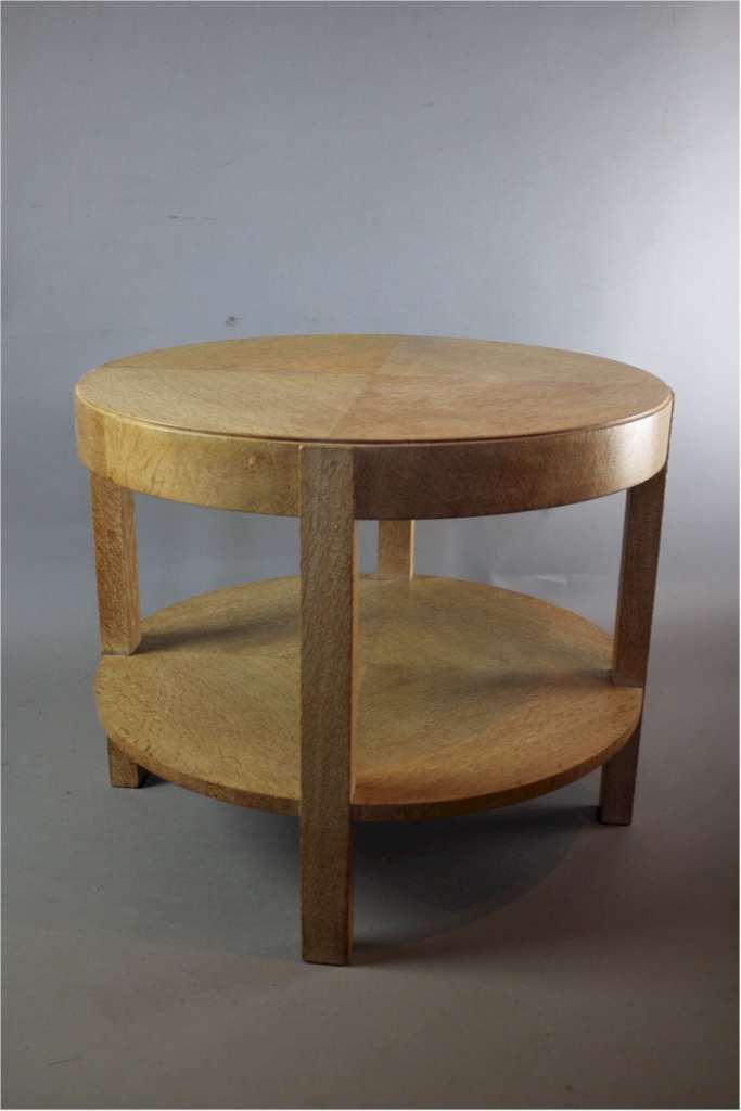 1930's limed oak circular coffee table Heals