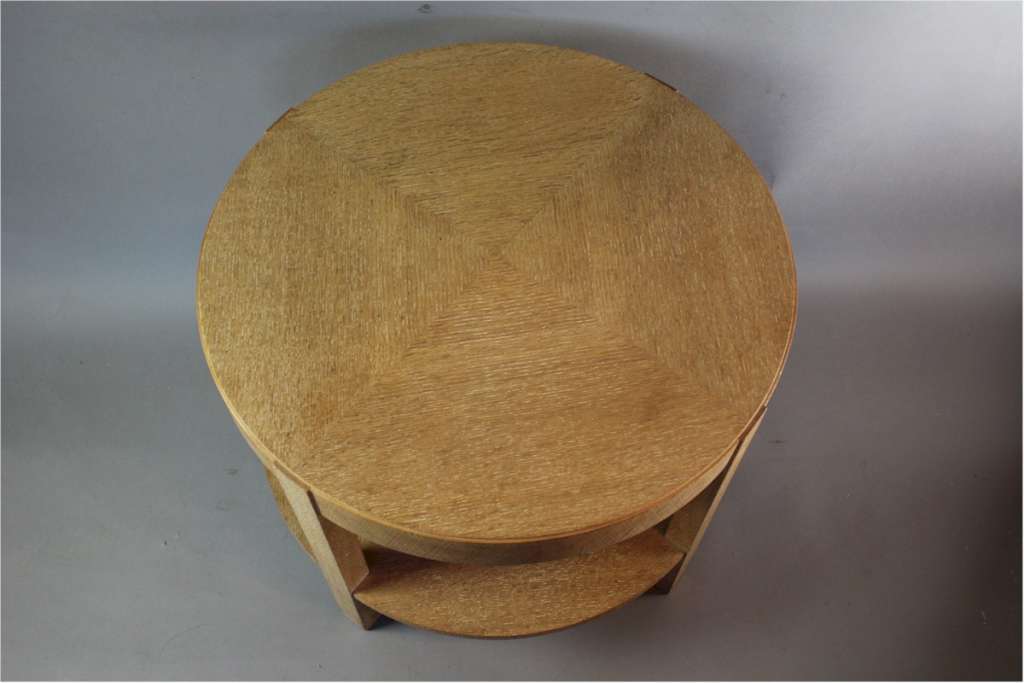 1930's limed oak circular coffee table Heals