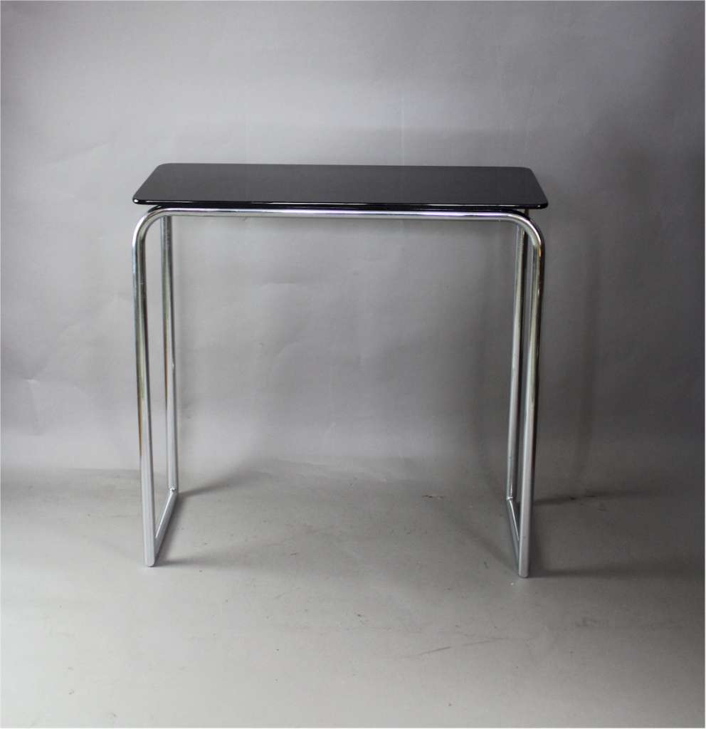 Modernist 1930's chromium plated tubular steel console table by PEL