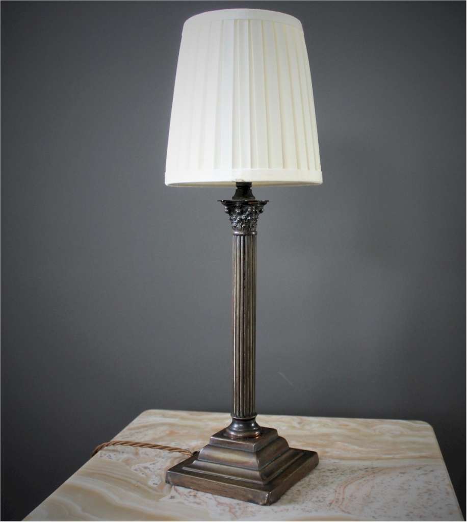 Corinthian brass table lamp
