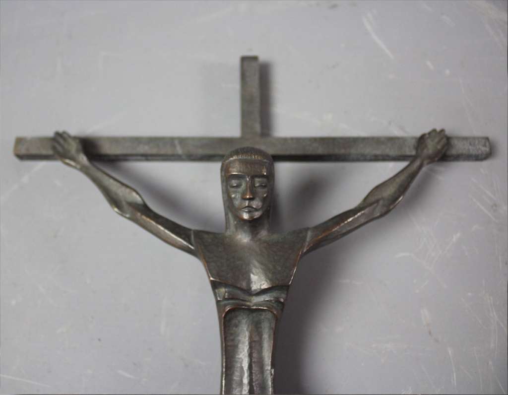 1950's bronze crucifix H Van Der  Donckt