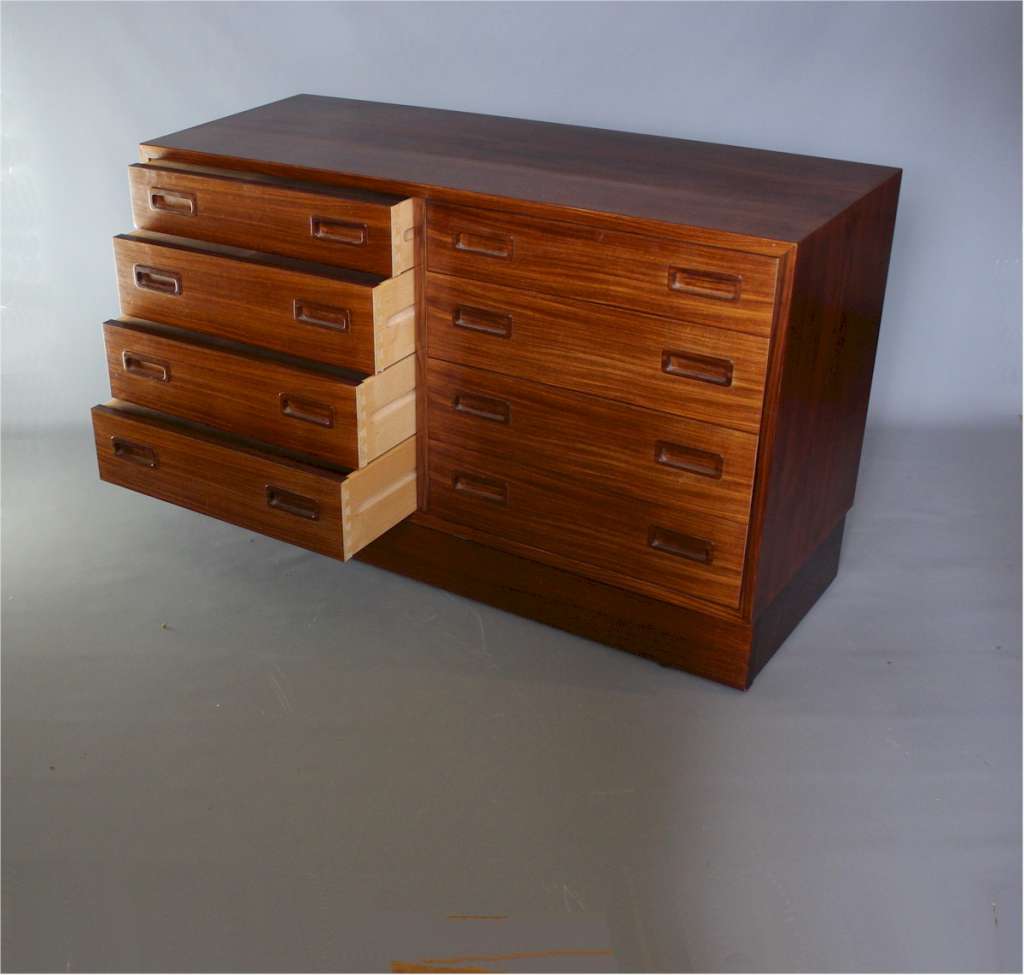 mid-century double chest in rosewood Danish by Poul Hundevad