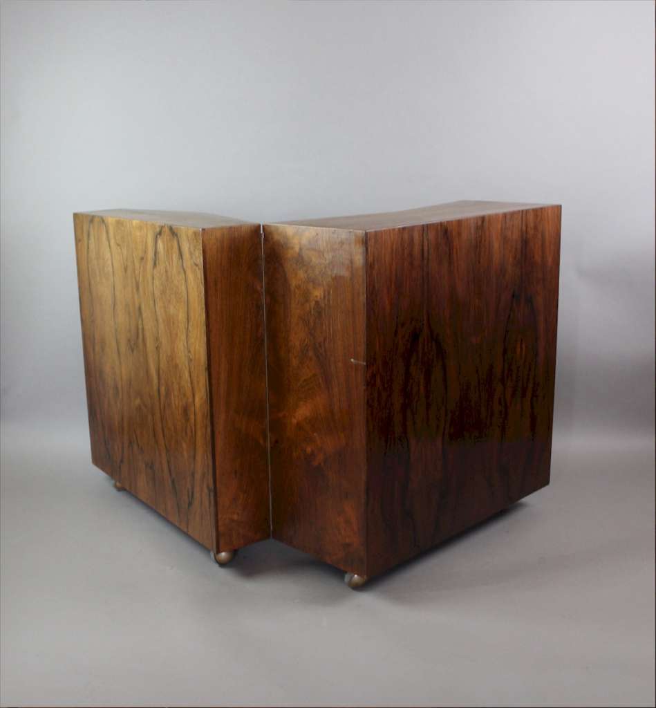 Danish rosewood mid century folding bar / cocktail cabinet