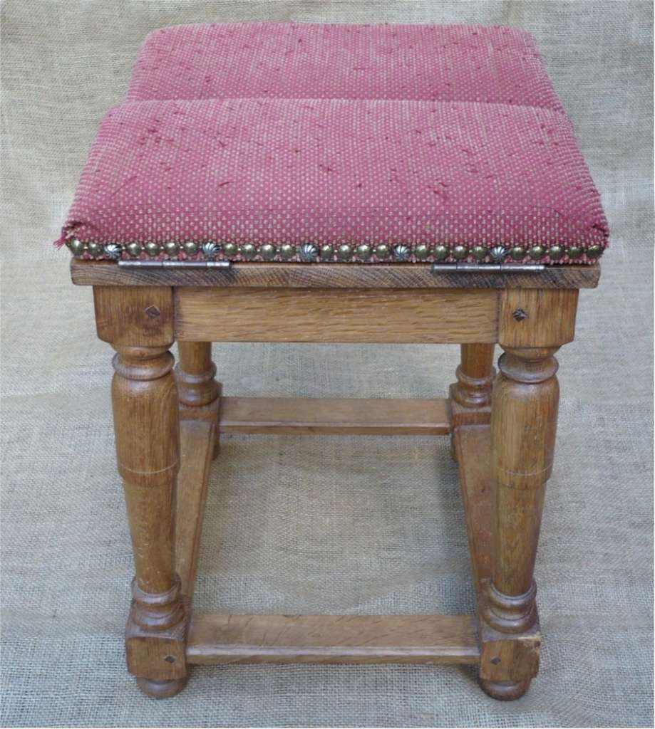 Unusual upholstered stool converts to table