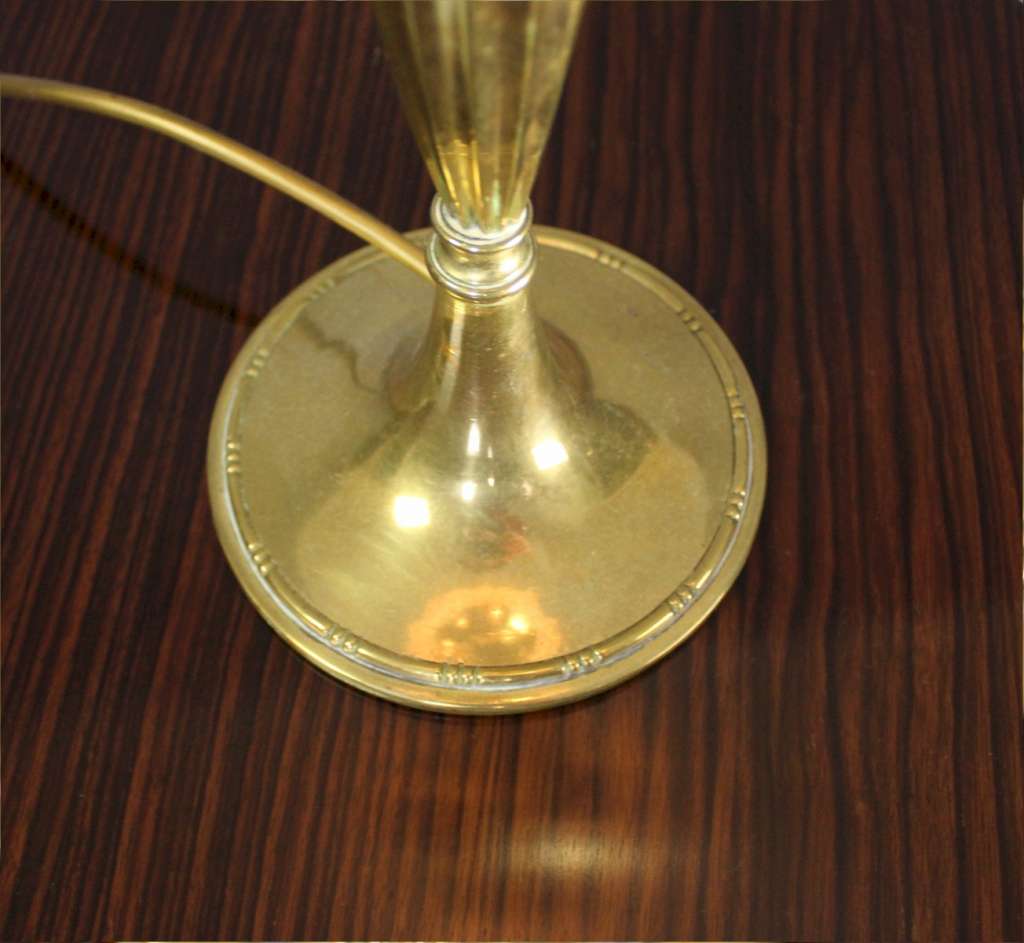 Art Deco brass fluted table lamp