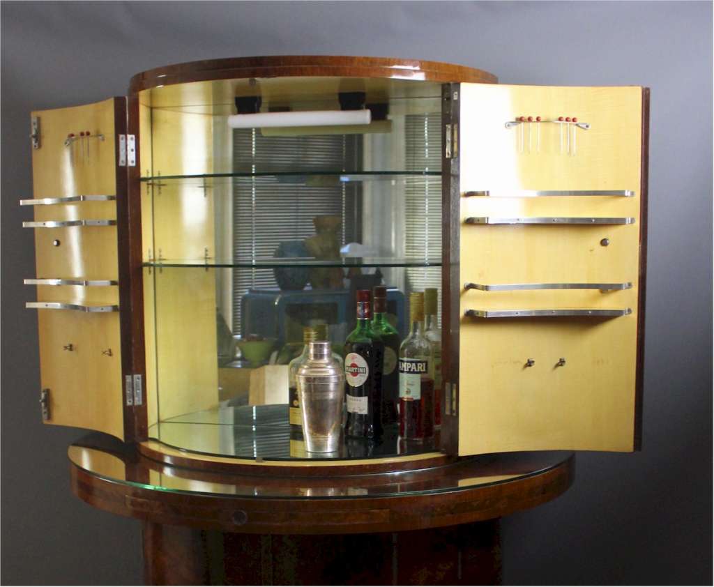 Stunning Demi-Lune art deco cocktail cabinet