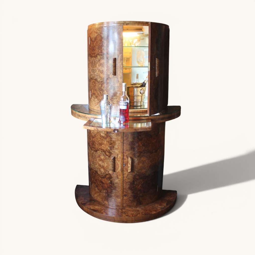  Art Deco Demi LuneCocktail Cabinet