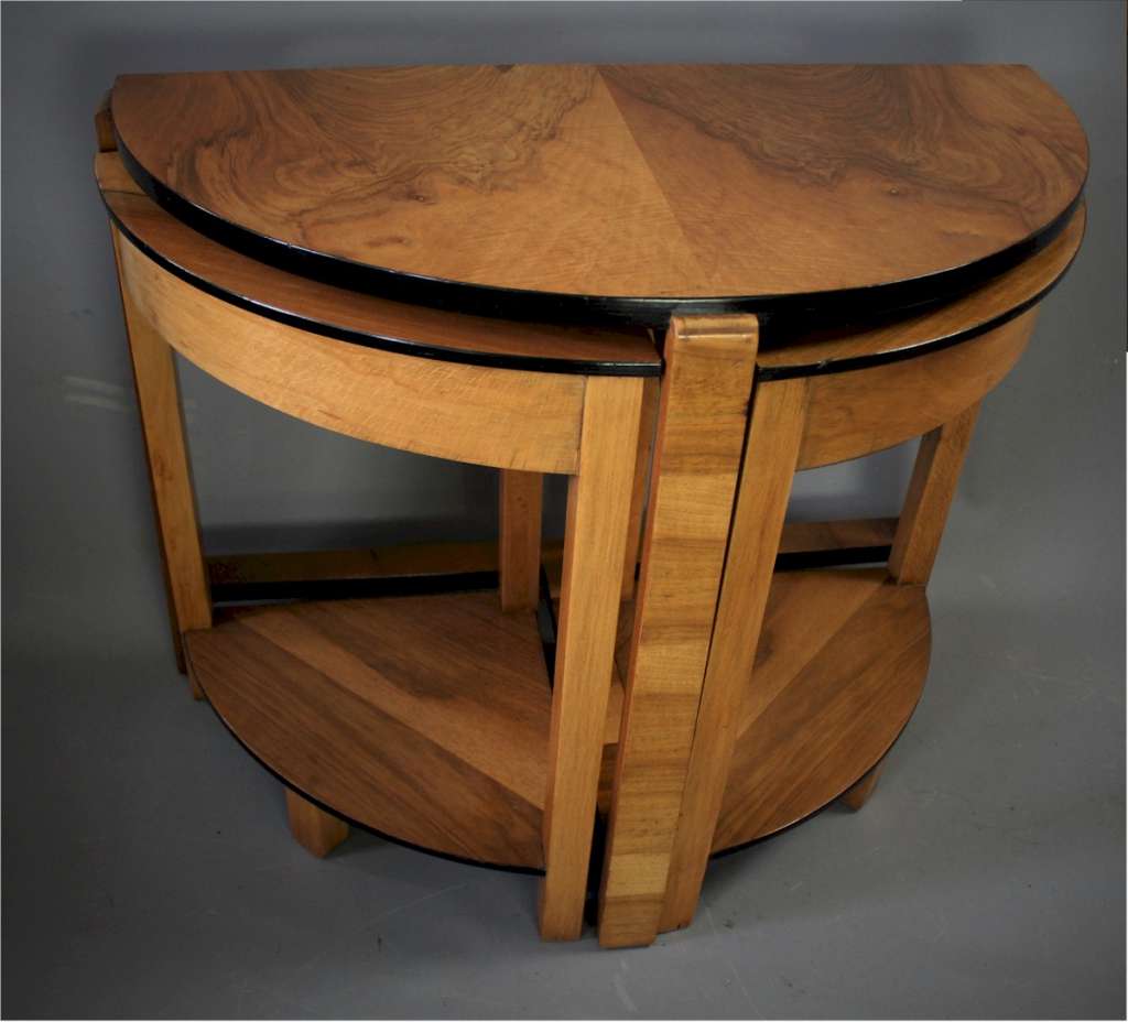 Deco Demi-Lune nest of tables in walnut