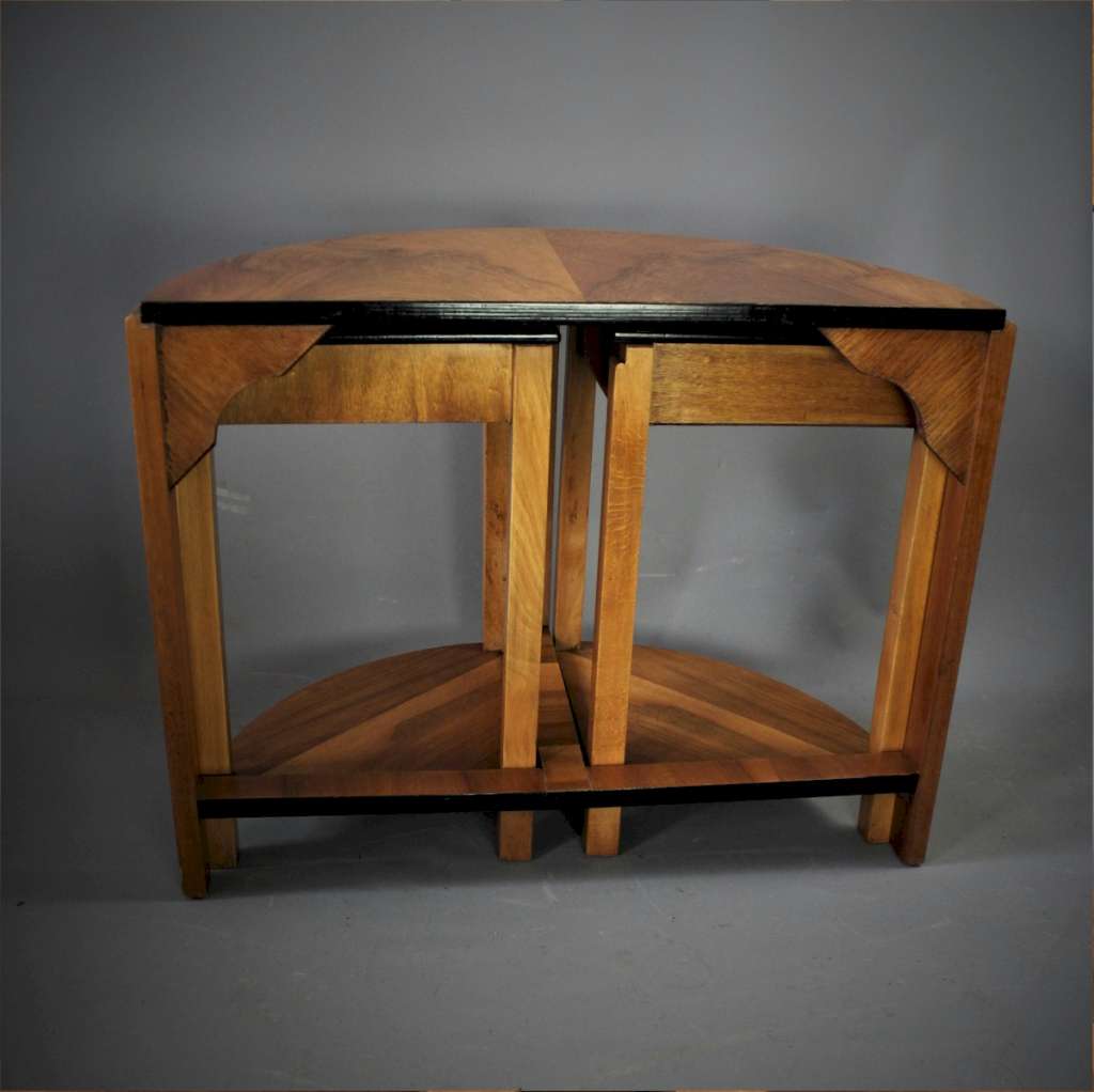 Deco Demi-Lune nest of tables in walnut