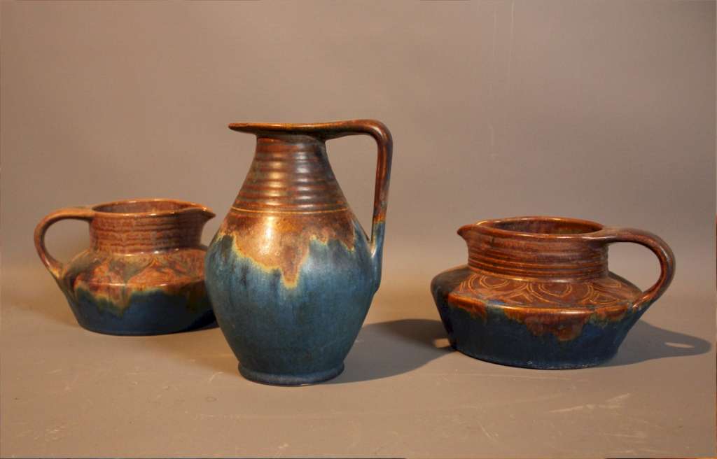 Collection of three Denby Bourne jugs c1930's
