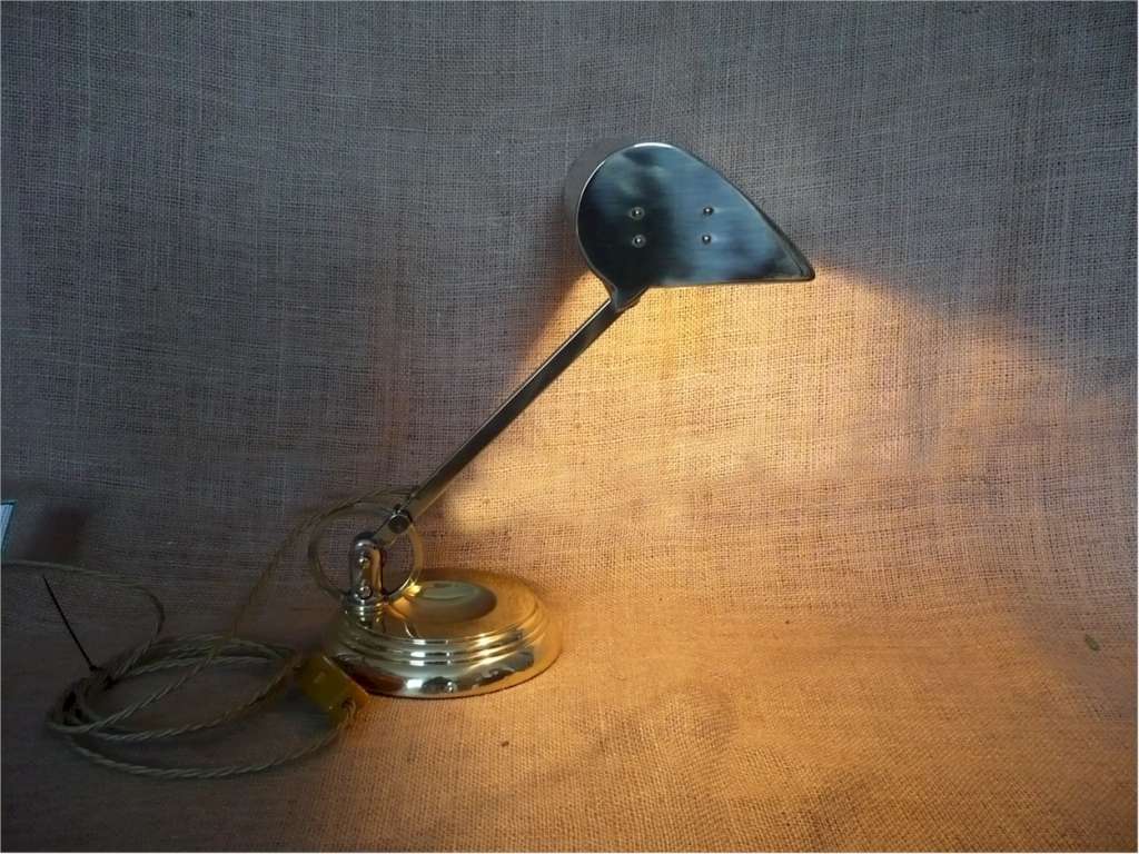  Pair of bankers lamps in brass