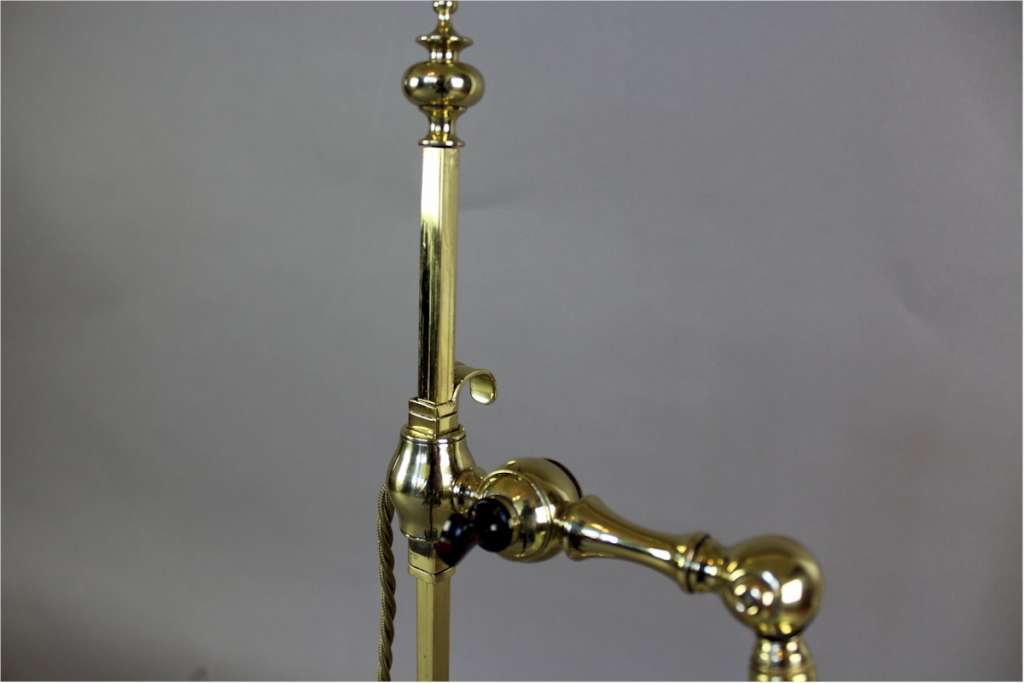 Arts and Crafts adjustable brass table lamp by Faraday & Sons c1900