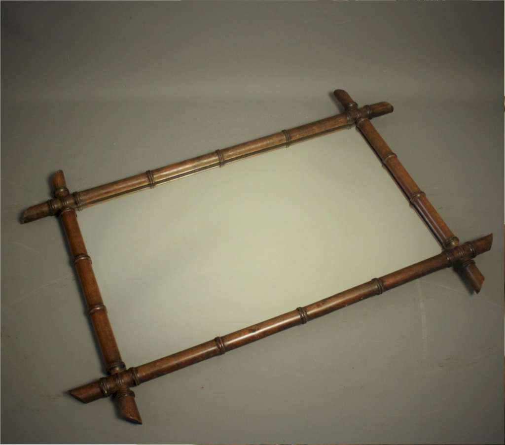 Large Faux Bamboo framed wall mirror.