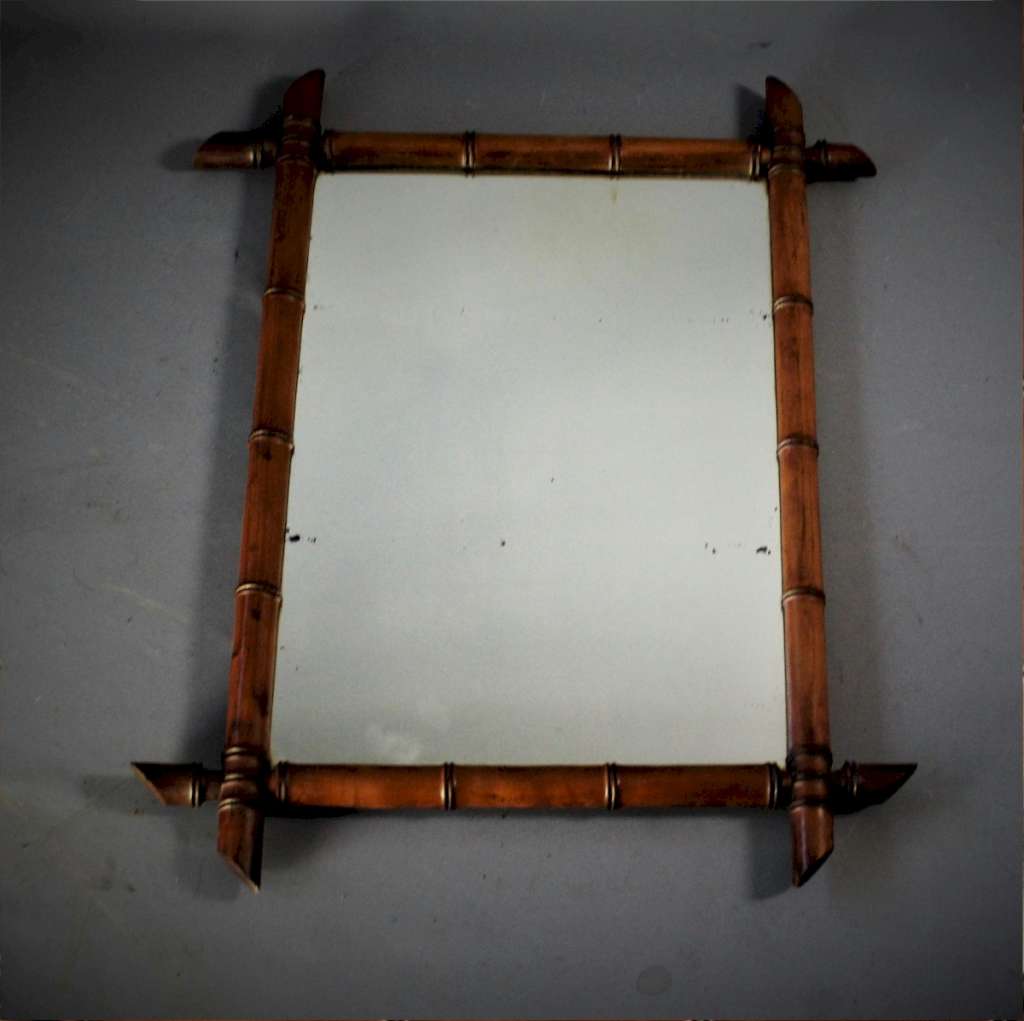 Faux bamboo mirror,