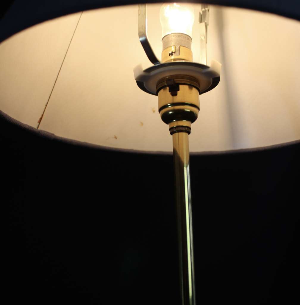 1950's brass tripod table lamp