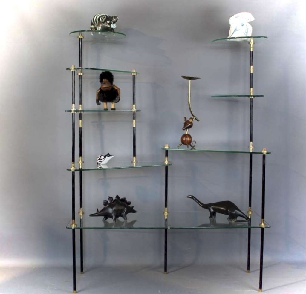 French 1950's shop window shelving unit