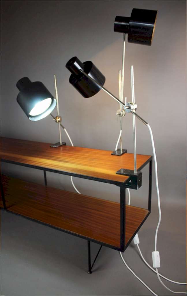 Mid-Century adjustable anglepoise clamp lamp