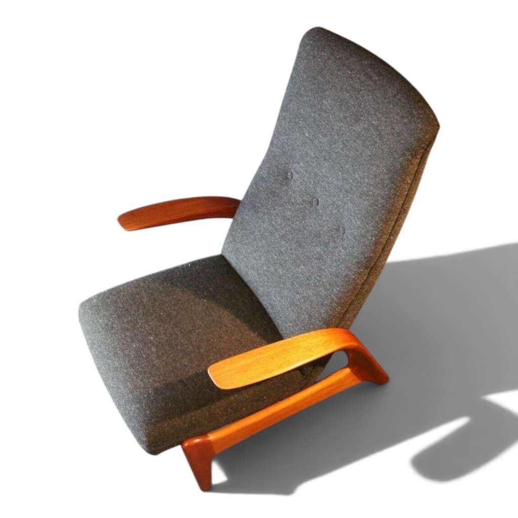 Pair Of Mid Century Rock 'N' Rest Teak Armchairs By Gimson & Slater