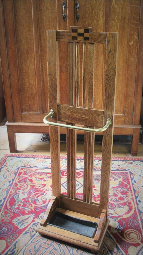 Arts and crafts Glasgow School stick stand by E.A. Taylor
